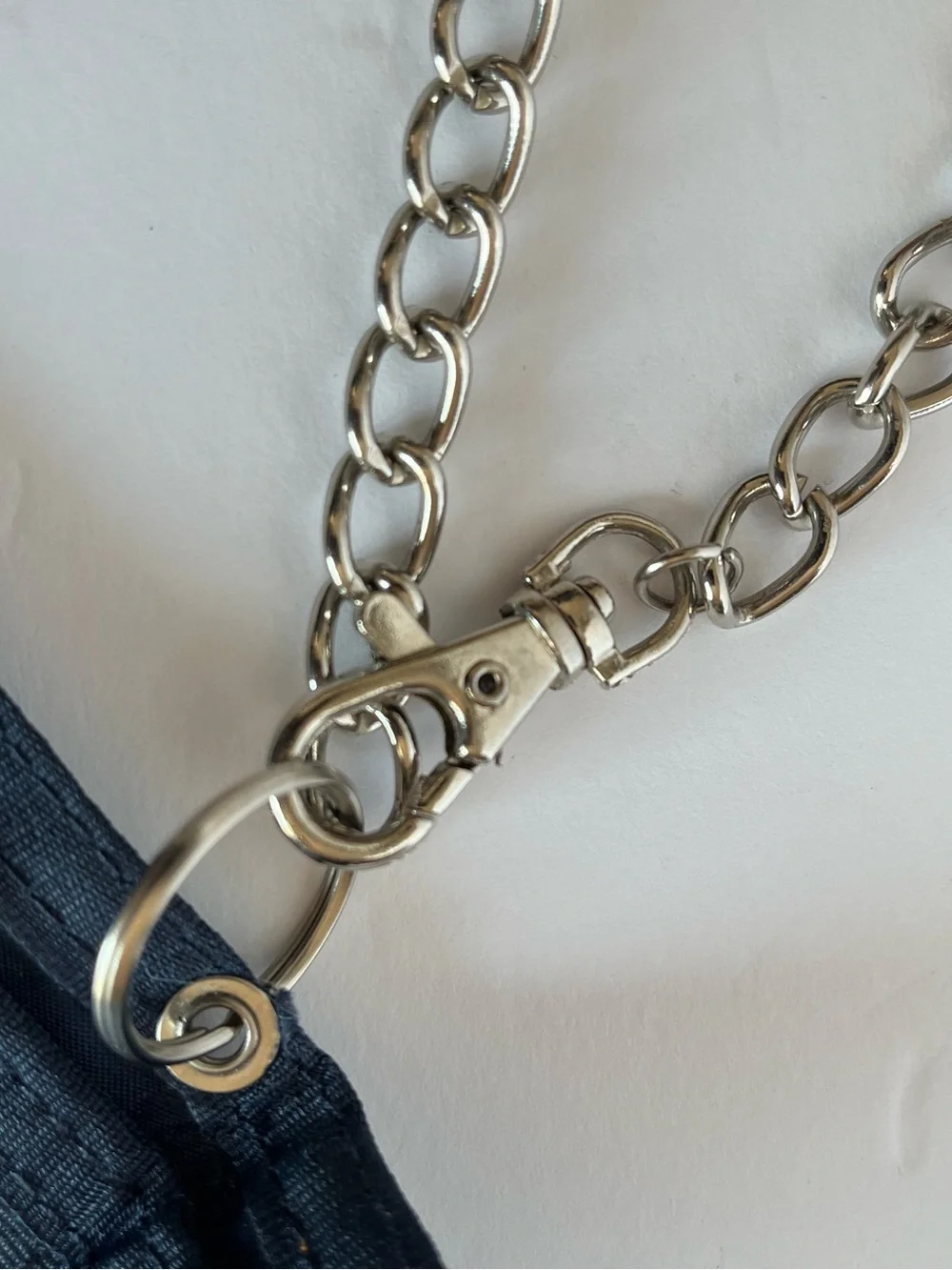 Y2K Paco Jeans Trifold Navy Denim Canvas Chain Vintage Wallet